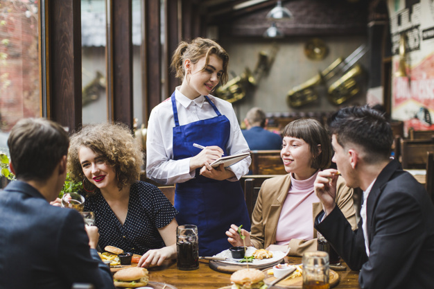 Group at restaurant